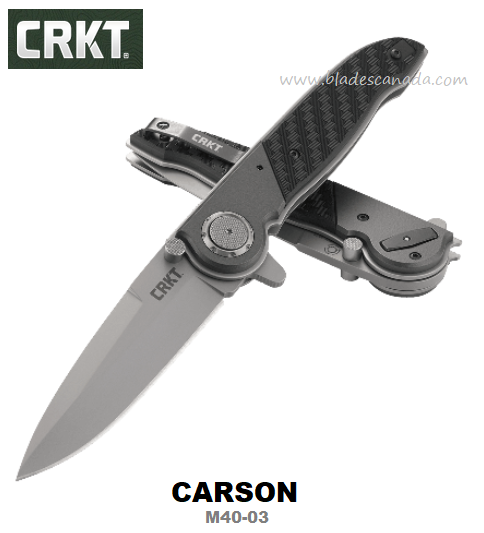 CRKT Carson Deadbolt Flipper Folding Knife, 1.4116 Spearpoint, Aluminum, M40-03 - Click Image to Close